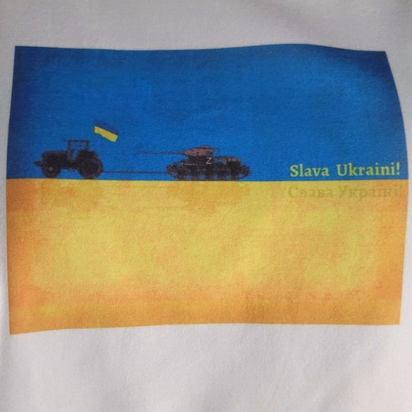 Ukraine Tractor Flag Tee - SUPPORT UKRAINE NOW! - Picture 4 of 5